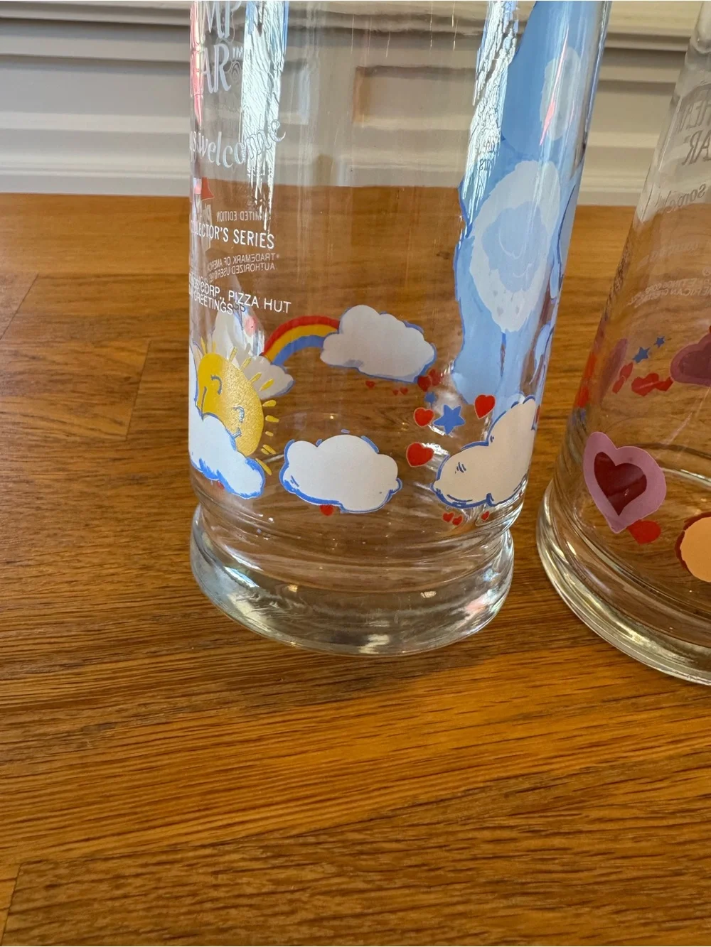 🌈 Vintage 1983 Pizza Hut Care Bears Glasses | Grumpy Bear & Tenderheart Bear